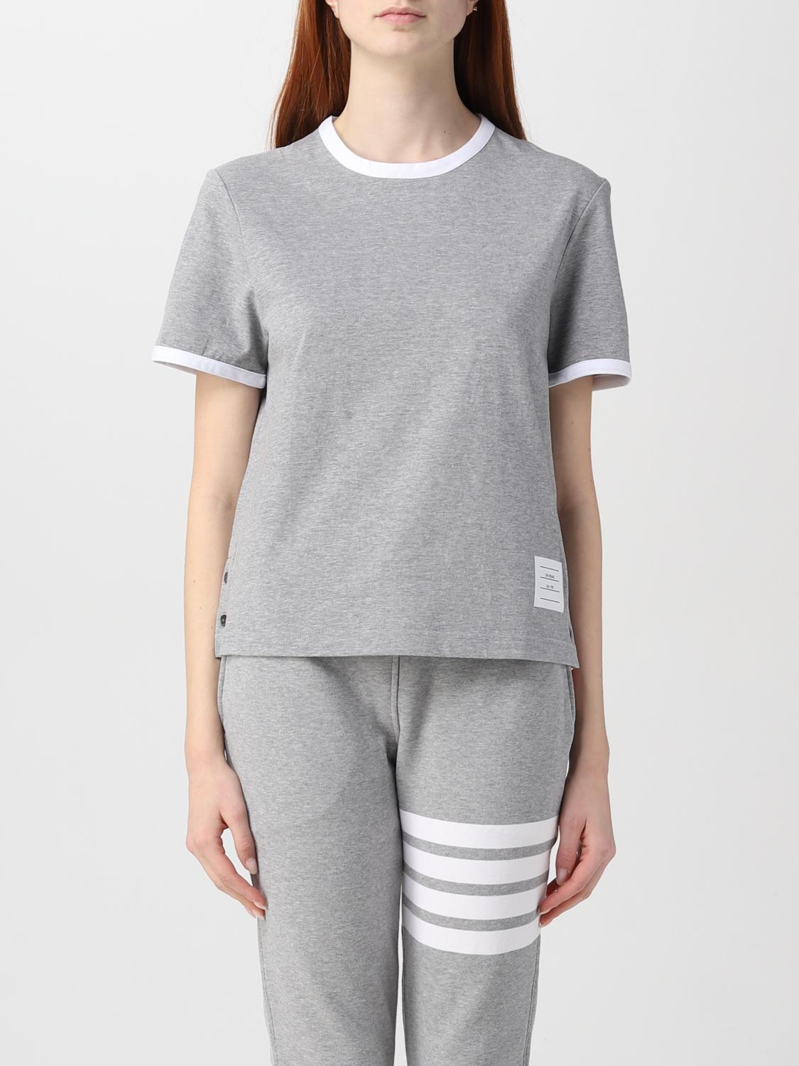 Tシャツ・カットソー THOM BROWNE Women Tops FJS075A00042055 Grey Thom Browne Outlet: cotton t-shirt - Grey | Thom Browne t