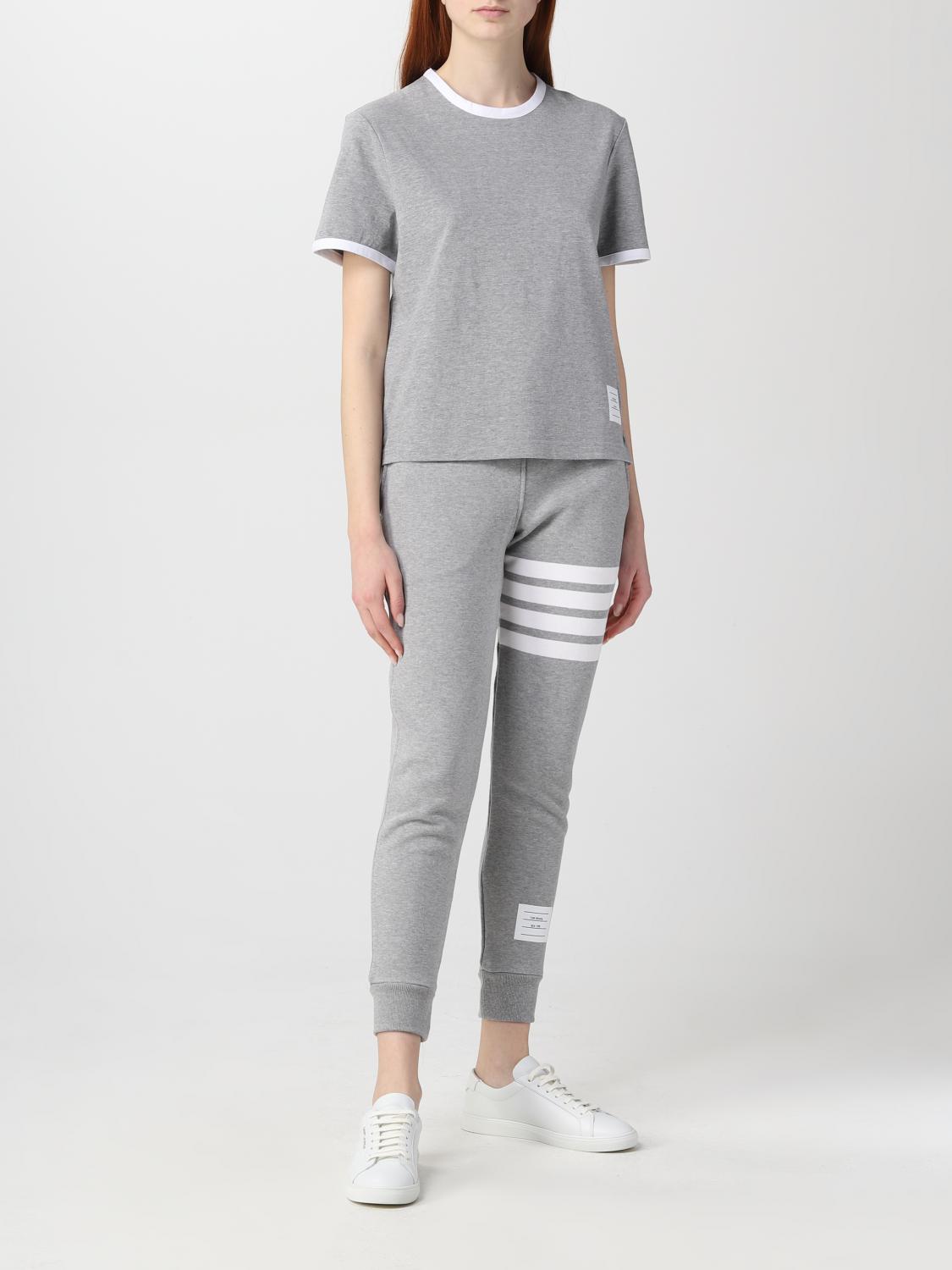 Tシャツ・カットソー THOM BROWNE Woman T-Shirt Grey FJS075A00042 055 Thom Browne Outlet: cotton t-shirt - Grey | Thom Browne t