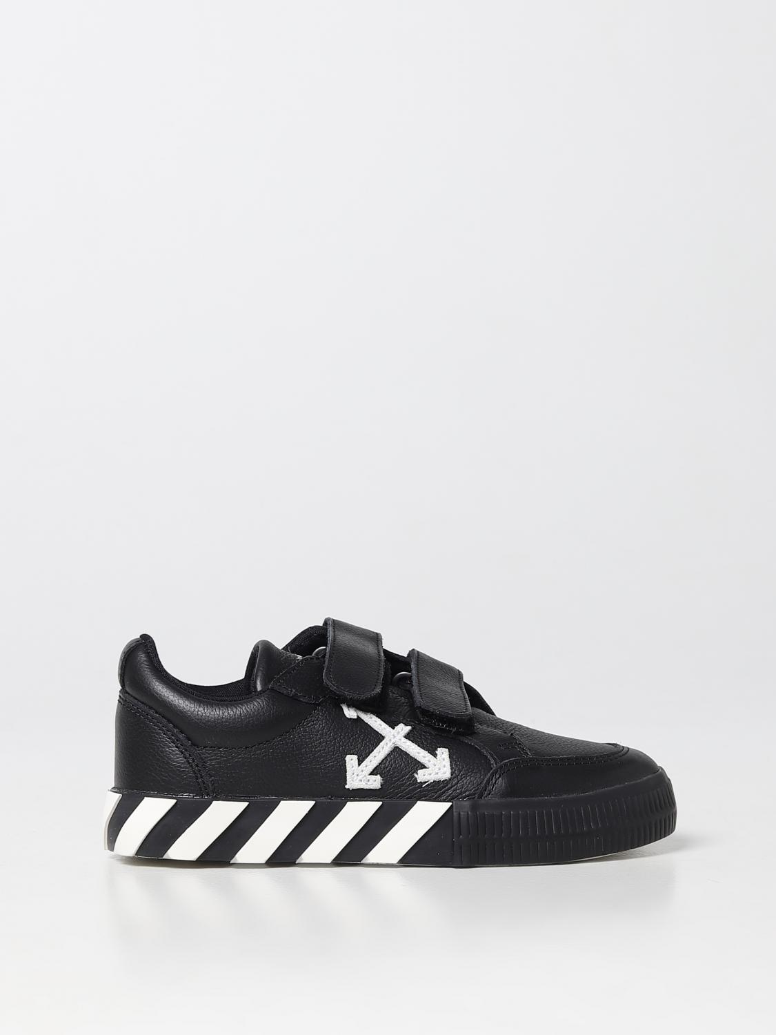 OFF-WHITE KIDS: Off-White Low Vulcanized sneakers in grained leather ...