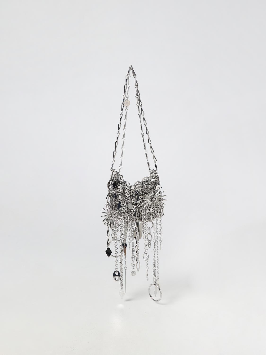 RABANNE BORSA A SPALLA: Borsa 1969 Paco Rabanne in maglia d'alluminio, Argento - Img 1