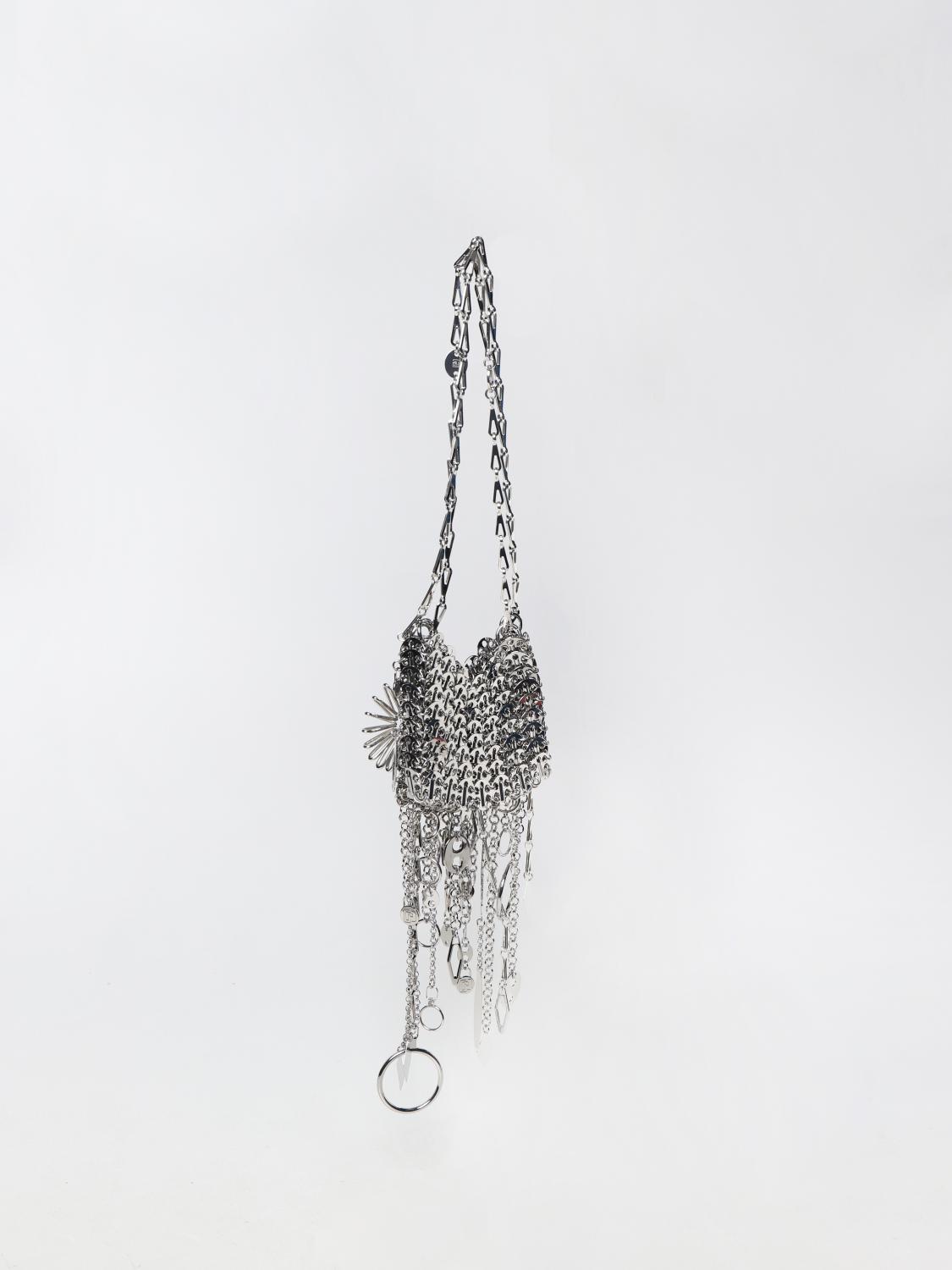 RABANNE BORSA A SPALLA: Borsa 1969 Paco Rabanne in maglia d'alluminio, Argento - Img 2