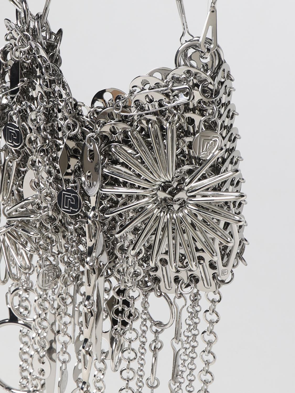 RABANNE BORSA A SPALLA: Borsa 1969 Paco Rabanne in maglia d'alluminio, Argento - Img 3
