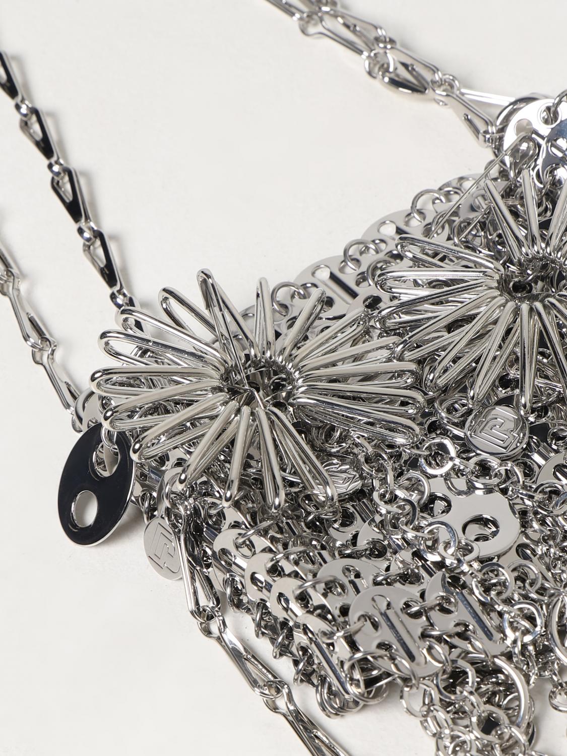 RABANNE BORSA A SPALLA: Borsa 1969 Paco Rabanne in maglia d'alluminio, Argento - Img 4