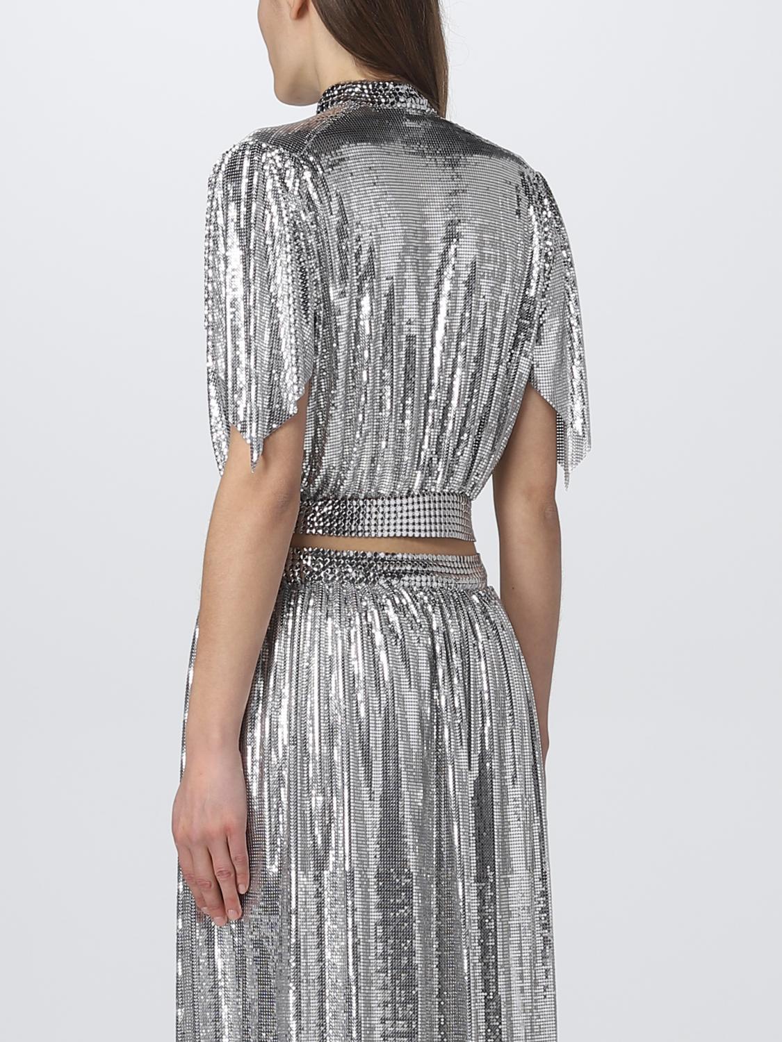 RABANNE CAMISA: Camisa mujer Paco Rabanne, Plata - Img 3