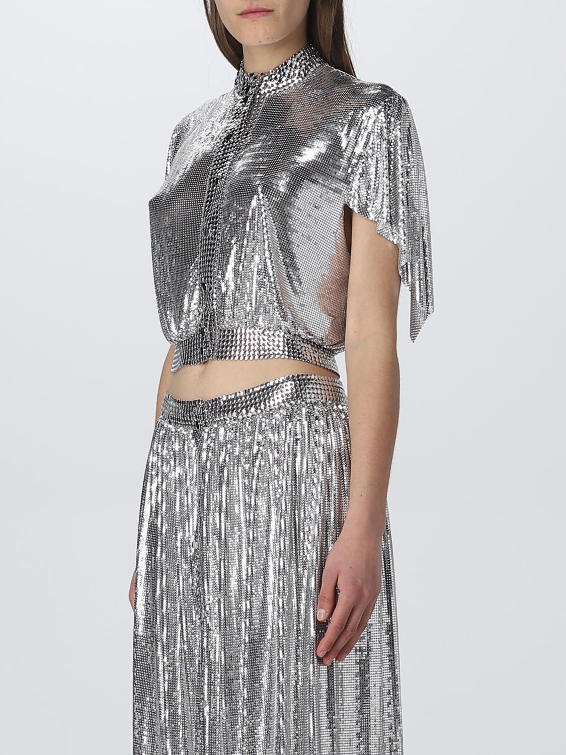 RABANNE CAMISA: Camisa mujer Paco Rabanne, Plata - Img 4