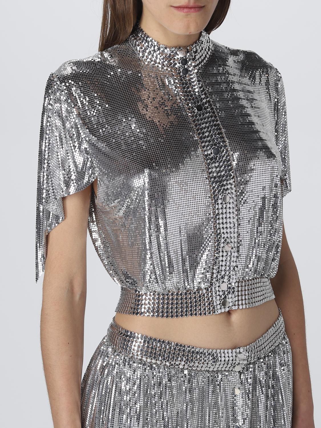 RABANNE CAMISA: Camisa mujer Paco Rabanne, Plata - Img 5