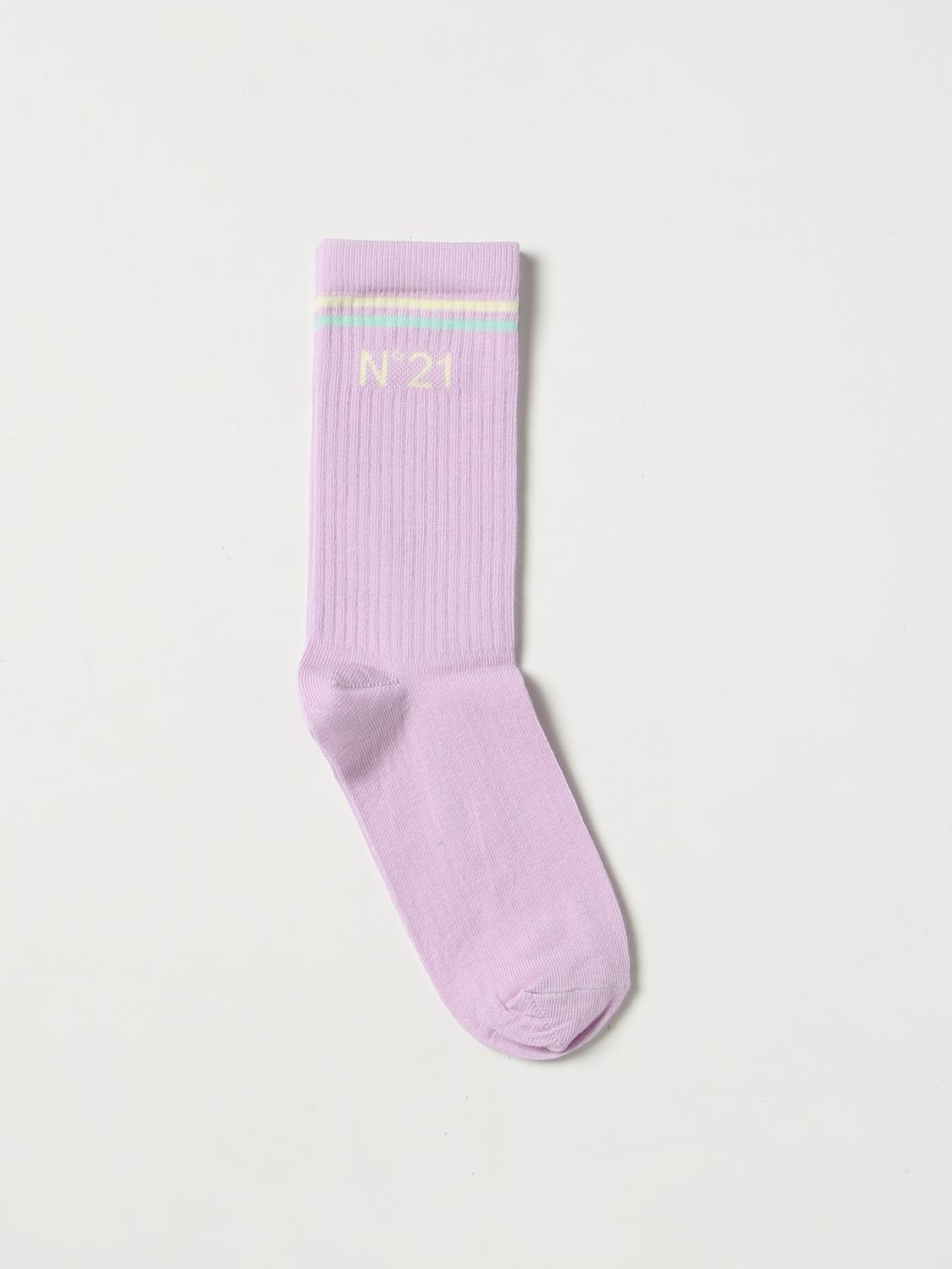 N° 21 CALCETINES: Medias niña niños N° 21, Rosa - Img 1