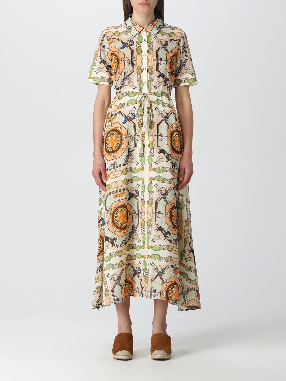 TORY BURCH DRESS: Wrap-skirt woman Tory Burch, White - Img 1