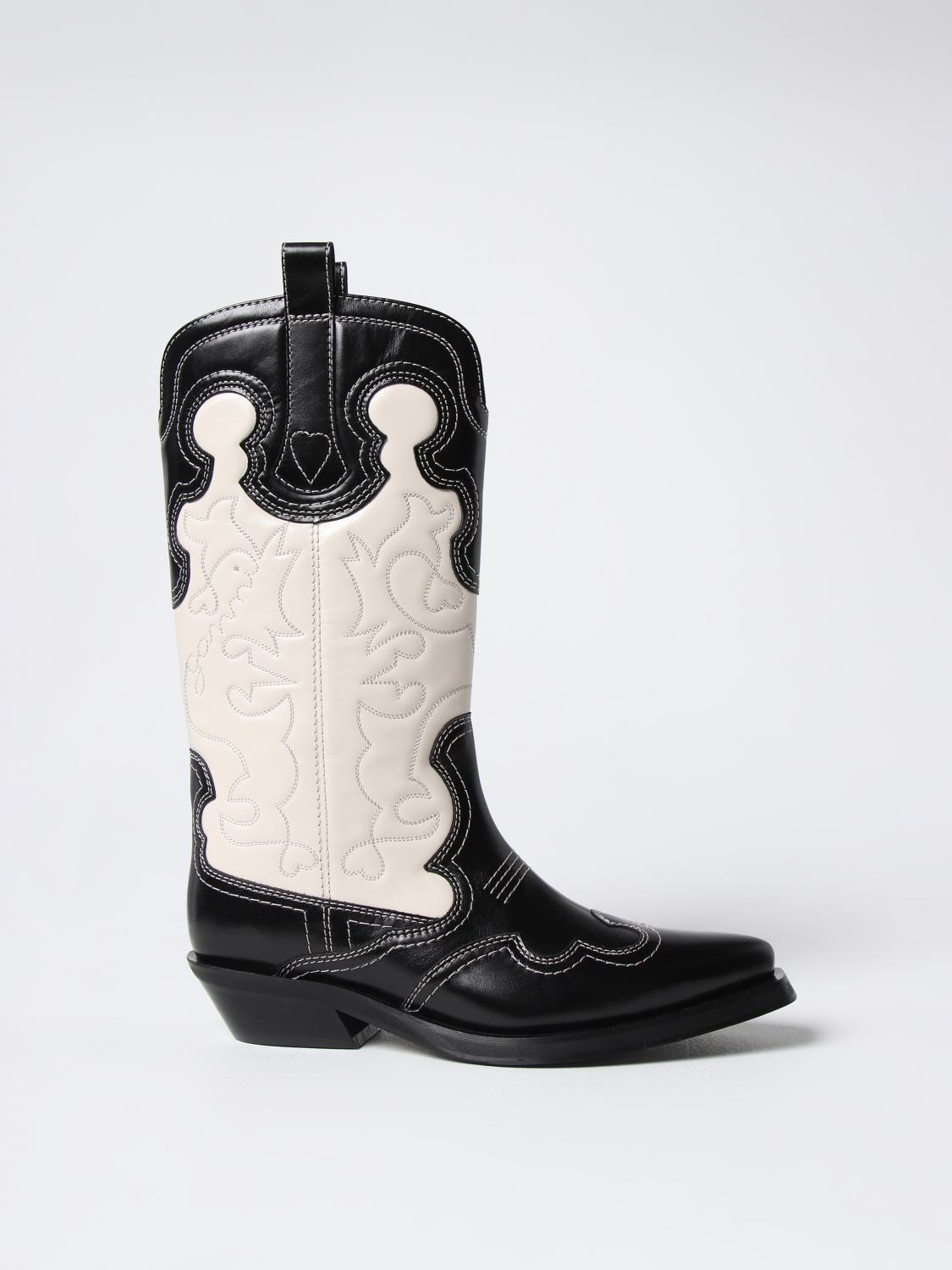 GANNI BOTINES PLANOS: Botines planos mujer Ganni, Negro - Img 1