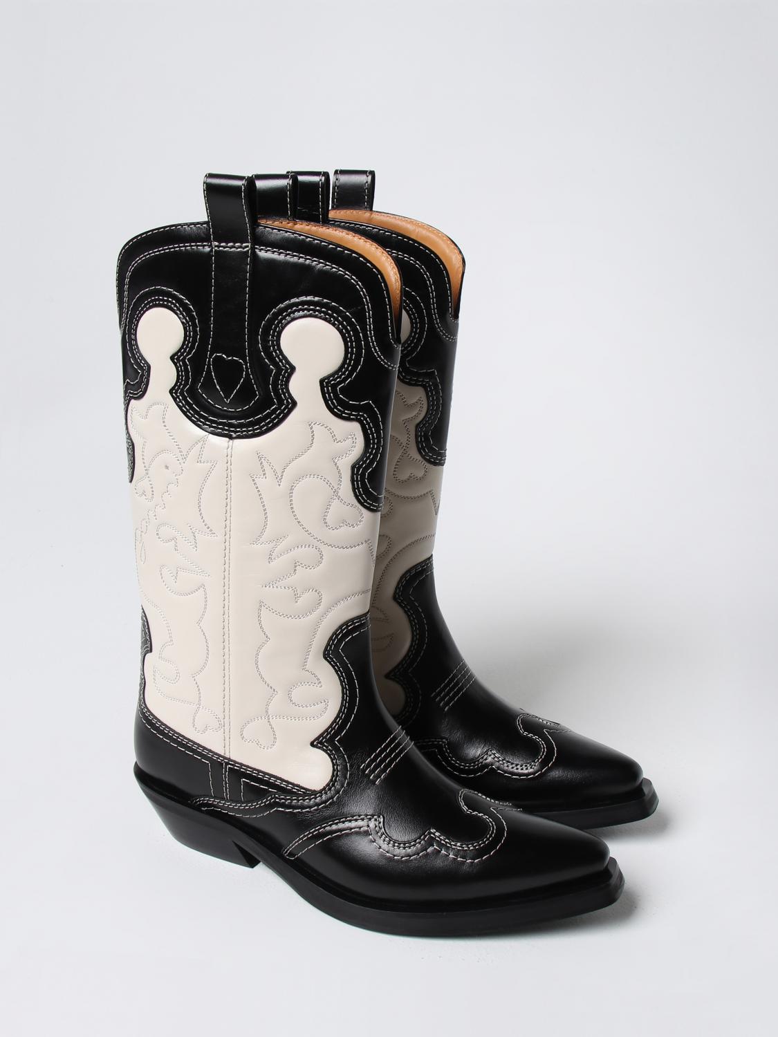 GANNI BOTINES PLANOS: Botines planos mujer Ganni, Negro - Img 2