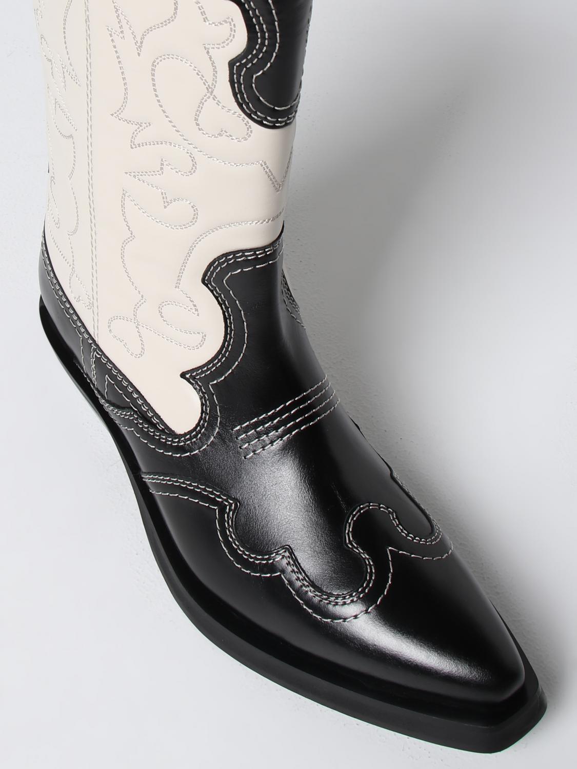 GANNI BOTINES PLANOS: Botines planos mujer Ganni, Negro - Img 4