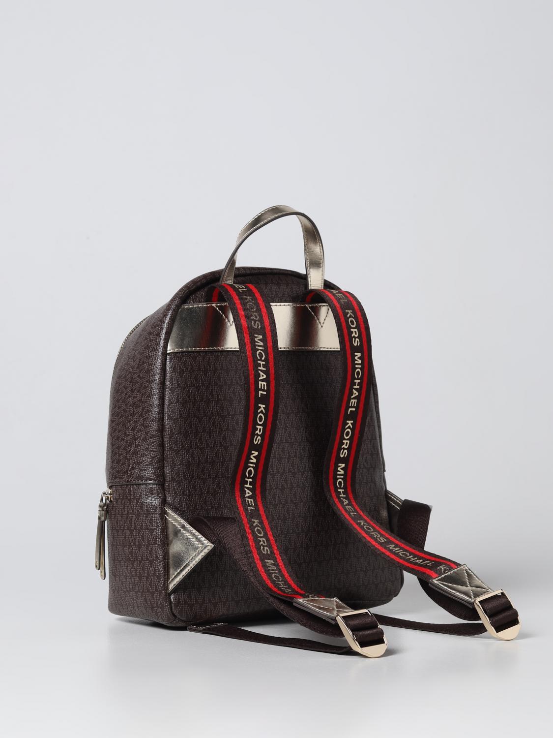 MICHAEL KORS DUFFEL BAG: Michael Kors backpack in synthetic leather with all over logo, Brown - Img 2