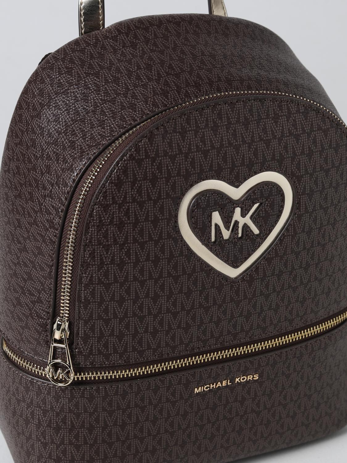 MICHAEL KORS DUFFEL BAG: Michael Kors backpack in synthetic leather with all over logo, Brown - Img 3