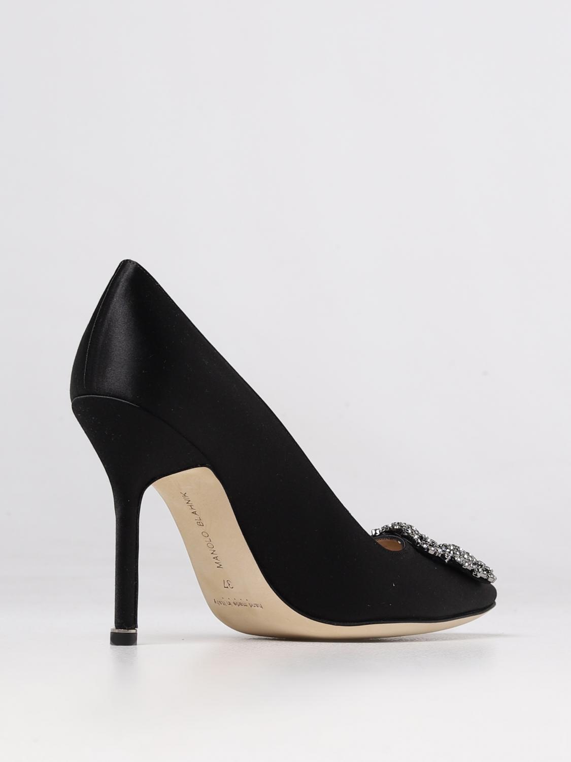Manolo Blahnik Hangisi décolleté in satin - Black | 9XX0664