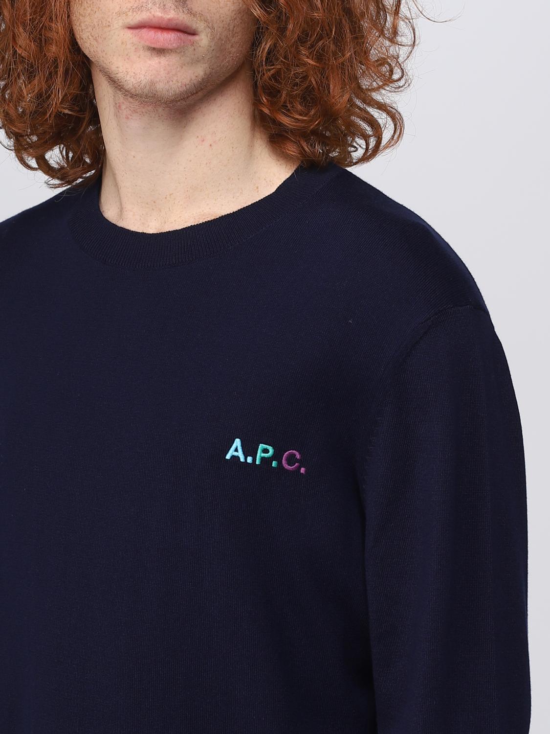 A.P.C. 스웨터: 스웨터 남성 A.P.C., 블루 1 - Img 4