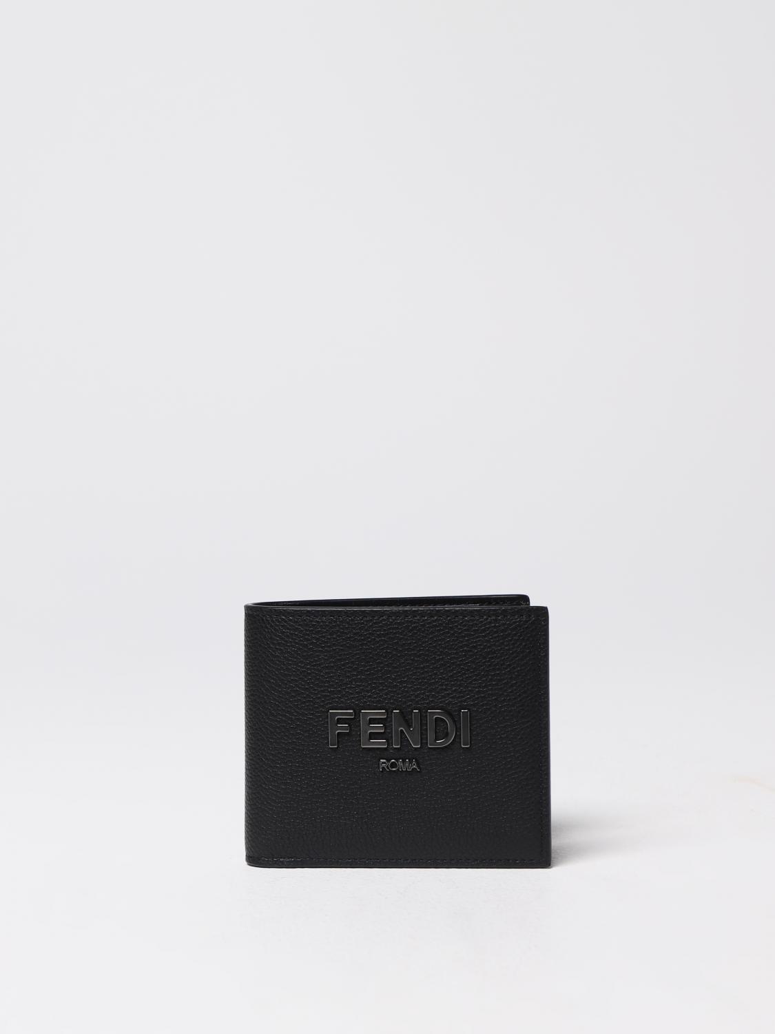 FENDI WALLET: Fendi wallet in grained leather, Black - Img 1