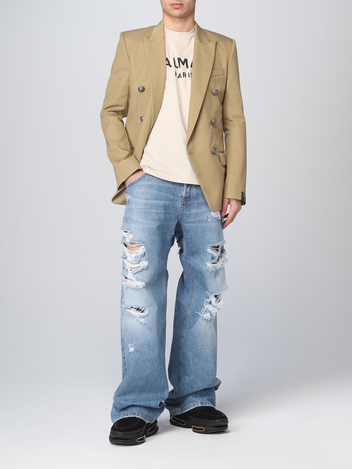 BALMAIN BLAZER: Balmain blazer in cotton blend, Beige - Img 2