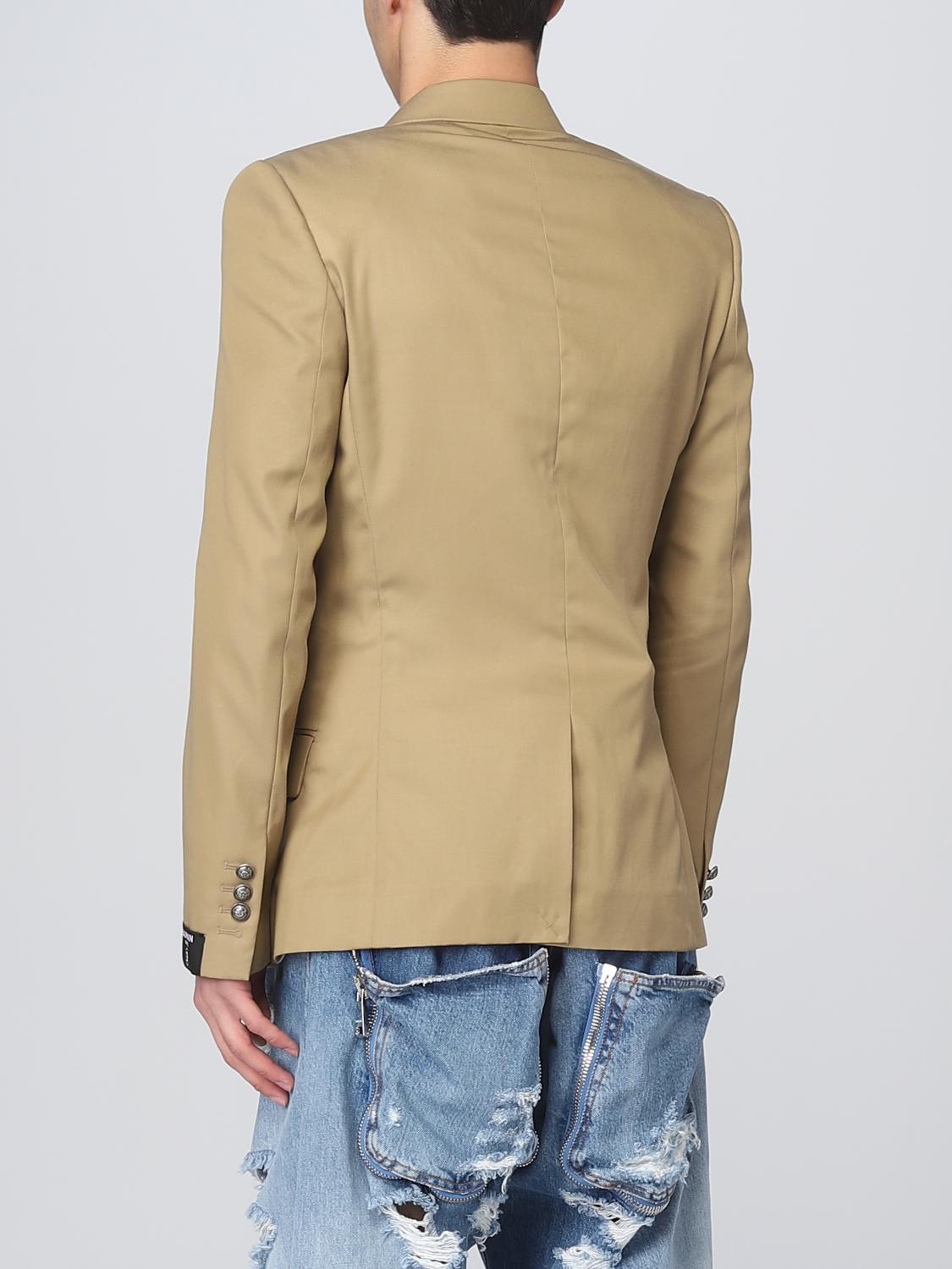 BALMAIN BLAZER: Balmain blazer in cotton blend, Beige - Img 3