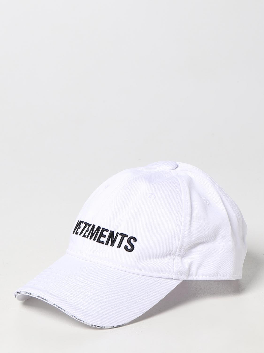 VETEMENTS CAPPELLO: Cappello Vetements in cotone con logo, Bianco - Img 1