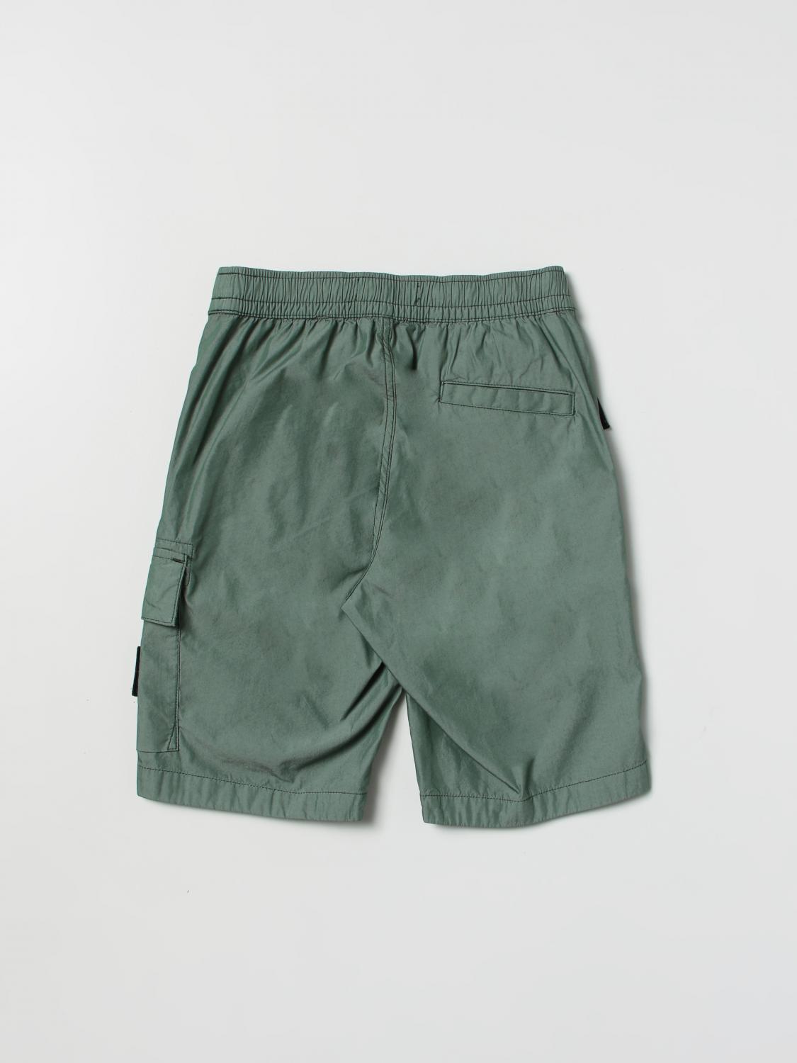 STONE ISLAND JUNIOR ショートパンツ: パンツ ボーイ Stone Island Junior, グリーン - Img 2