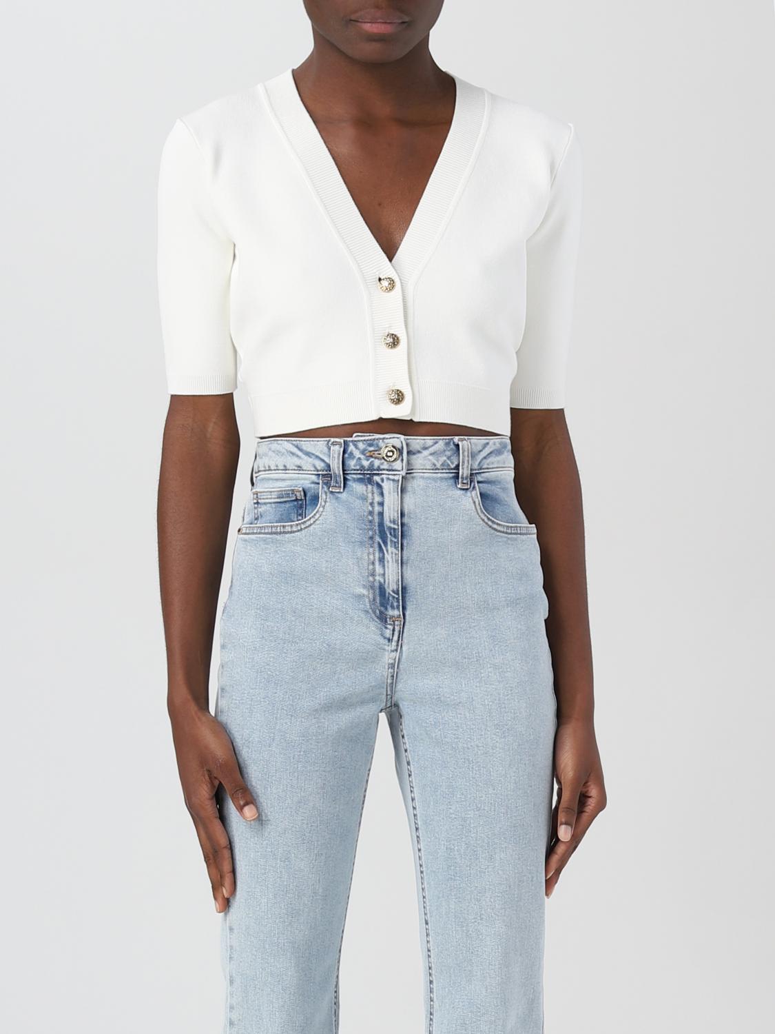 ELISABETTA FRANCHI CARDIGAN: Pull femme Elisabetta Franchi, Blanc - Img 1