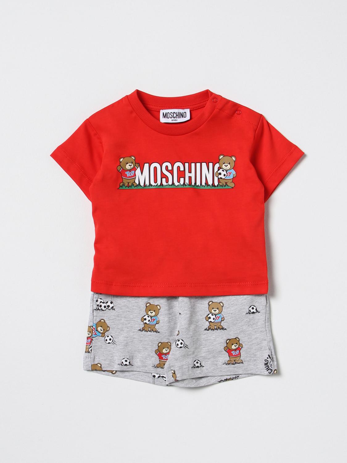 MOSCHINO TUTA: Completo Moschino Baby in cotone, Rosso - Img 1