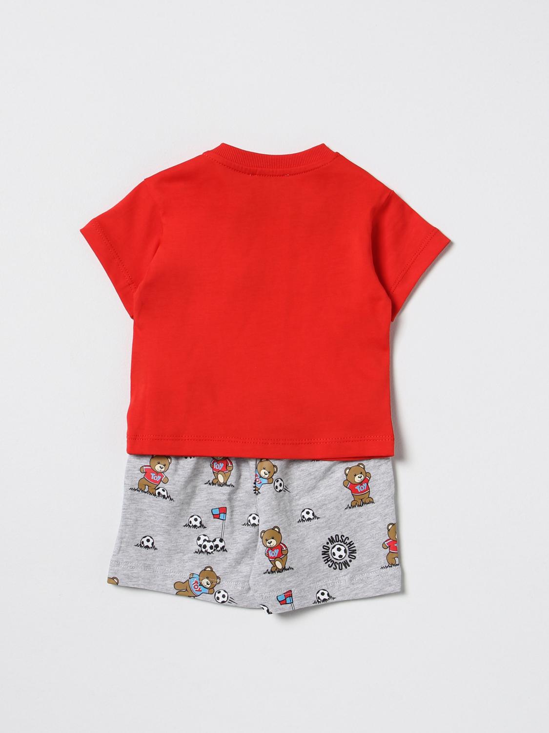 MOSCHINO TUTA: Completo Moschino Baby in cotone, Rosso - Img 2