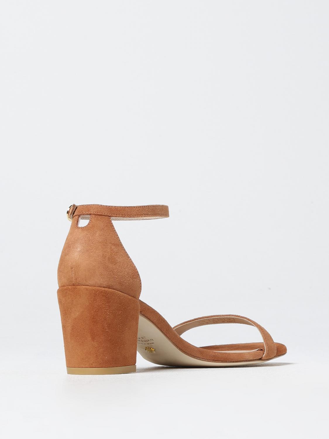 STUART WEITZMAN SANDALI CON TACCO: Sandalo Simple Stuart Weitzman in suede, Marrone - Img 3