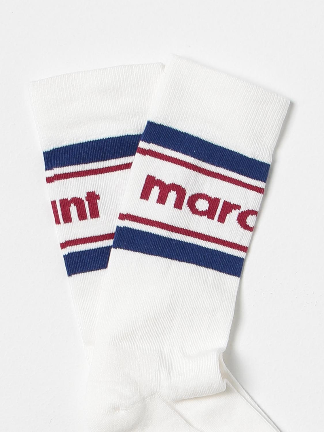 ISABEL MARANT CALZE: Calze Dona Isabel Marant in cotone stretch con logo jacquard, Bordeaux - Img 2