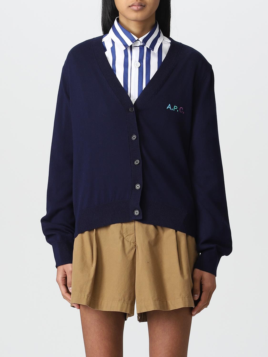 A.P.C. MAGLIA: Cardigan A.P.C. in cotone, Blue Navy - Img 1