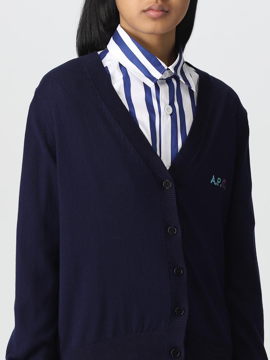 A.P.C. MAGLIA: Cardigan A.P.C. in cotone, Blue Navy - Img 5