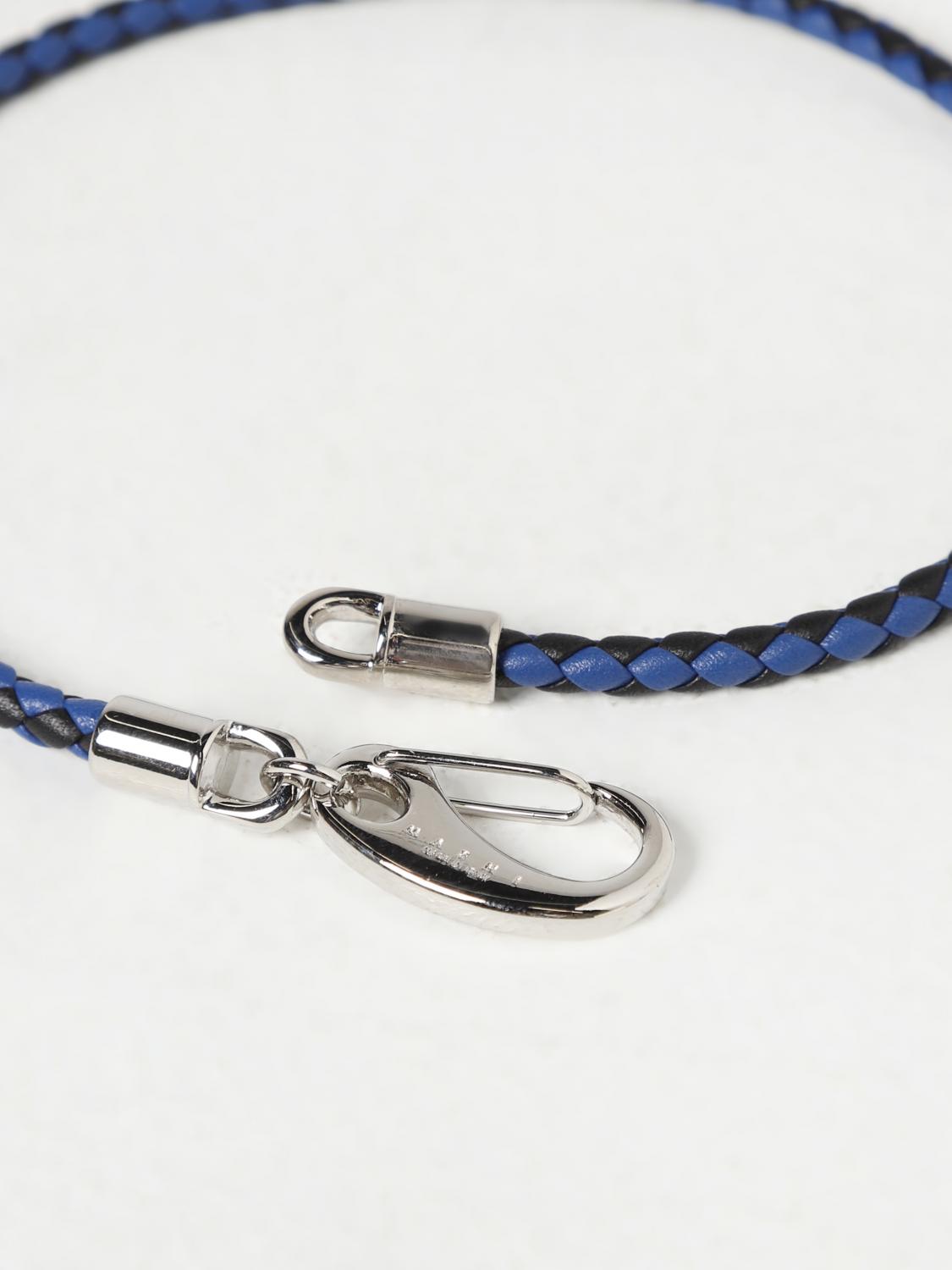 MARNI GIOIELLO: Bracciale Marni in pelle intrecciata bicolor, Nero - Img 2