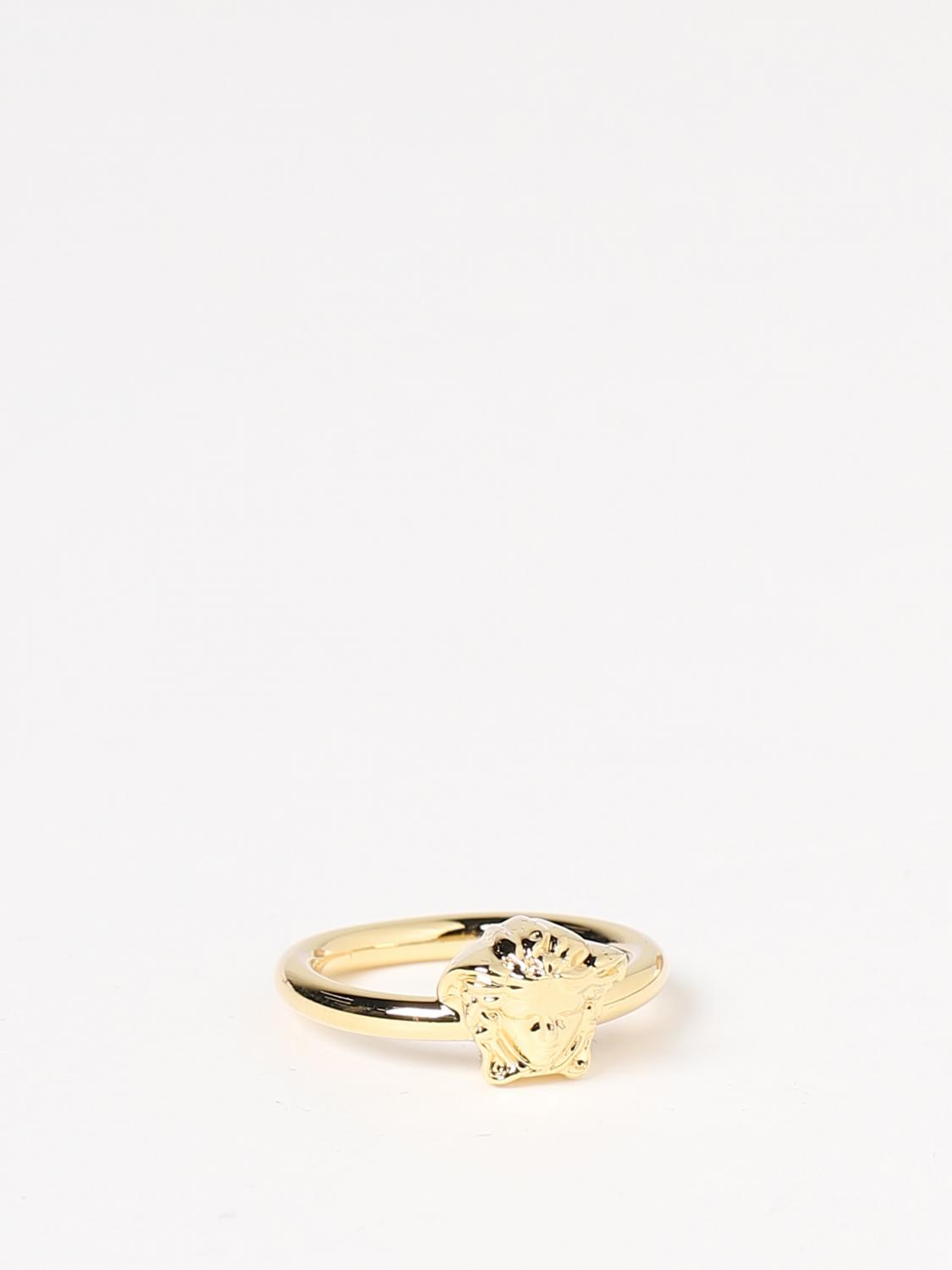 VERSACE: La Medusa ring in hypoallergenic brass - Brown
