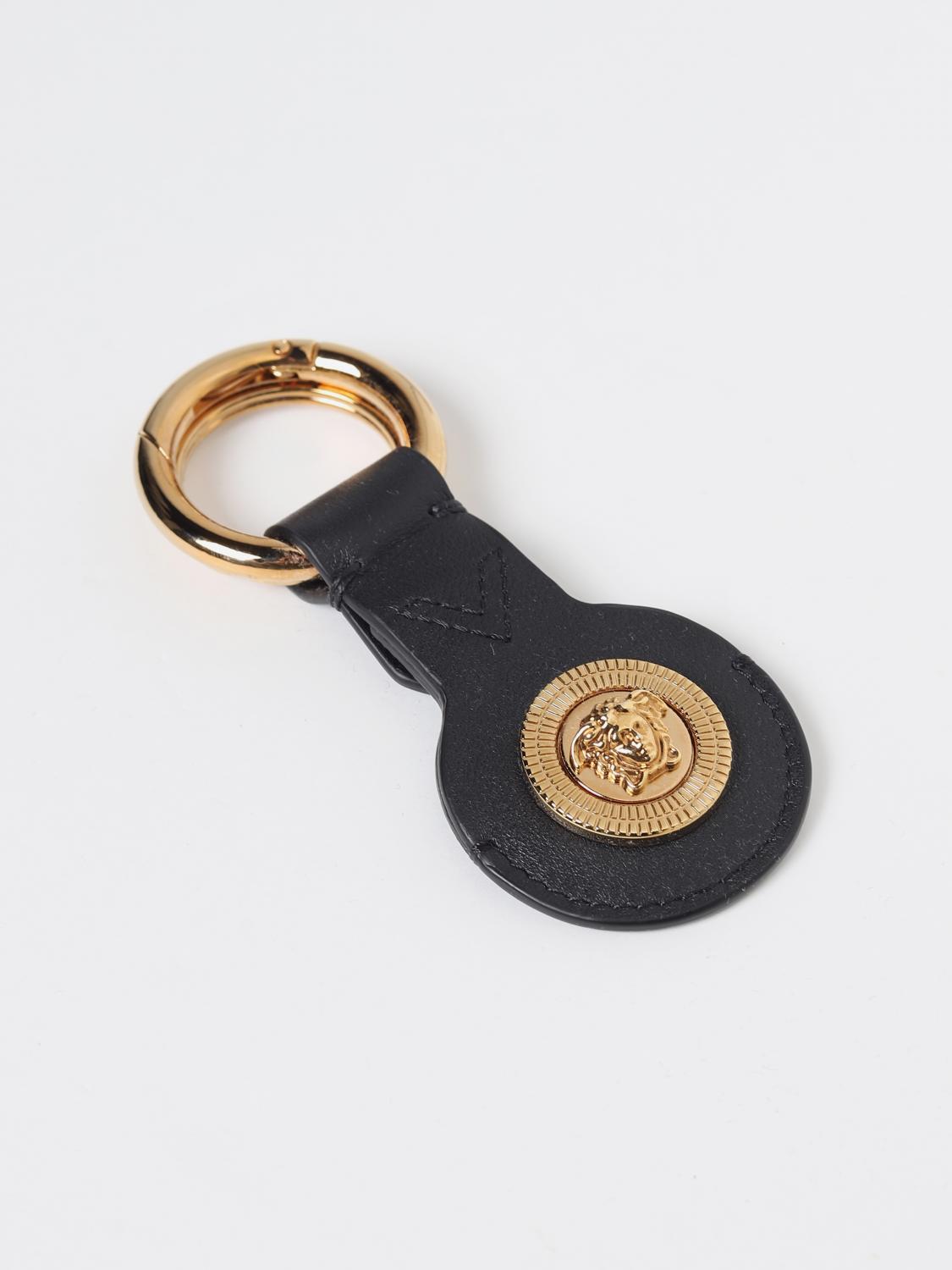 Versace Medusa leather and metal keychain - Black | 10061981A03190