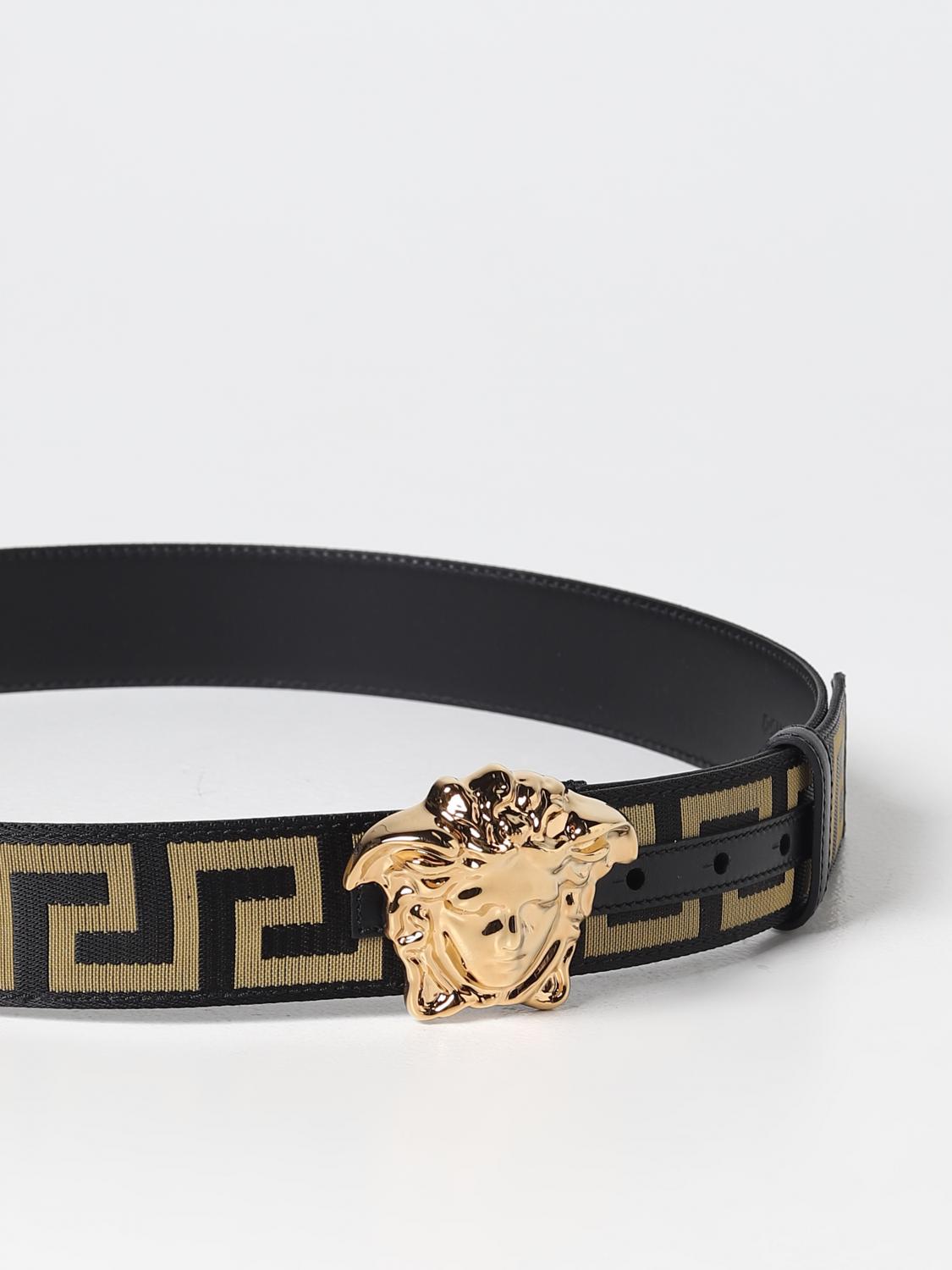 VERSACE CINTURA: Cintura Greca Versace in tessuto jacquard, Nero - Img 2
