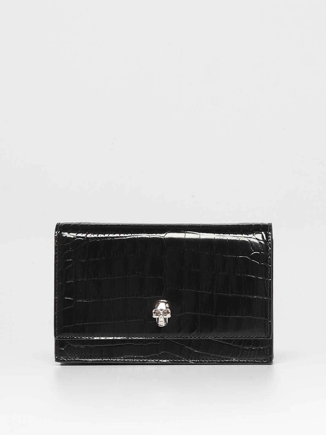 MCQUEEN BORSA MINI: Borsa Skull McQueen in pelle, Nero - Img 1