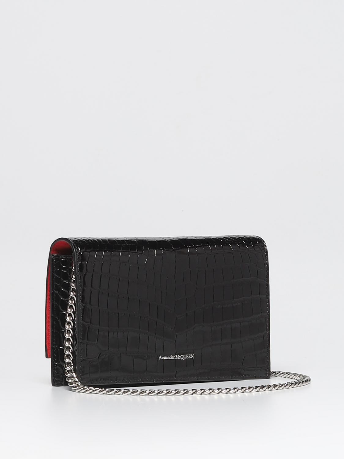 MCQUEEN BORSA MINI: Borsa Skull McQueen in pelle, Nero - Img 2