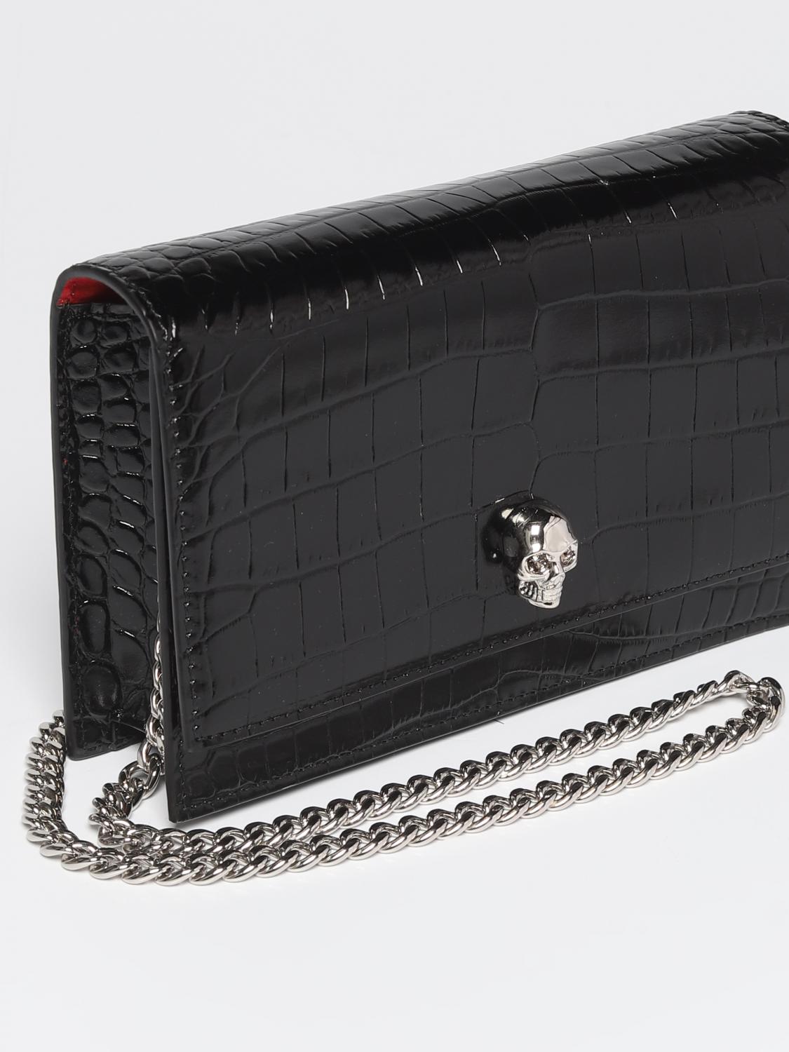 MCQUEEN BORSA MINI: Borsa Skull McQueen in pelle, Nero - Img 3
