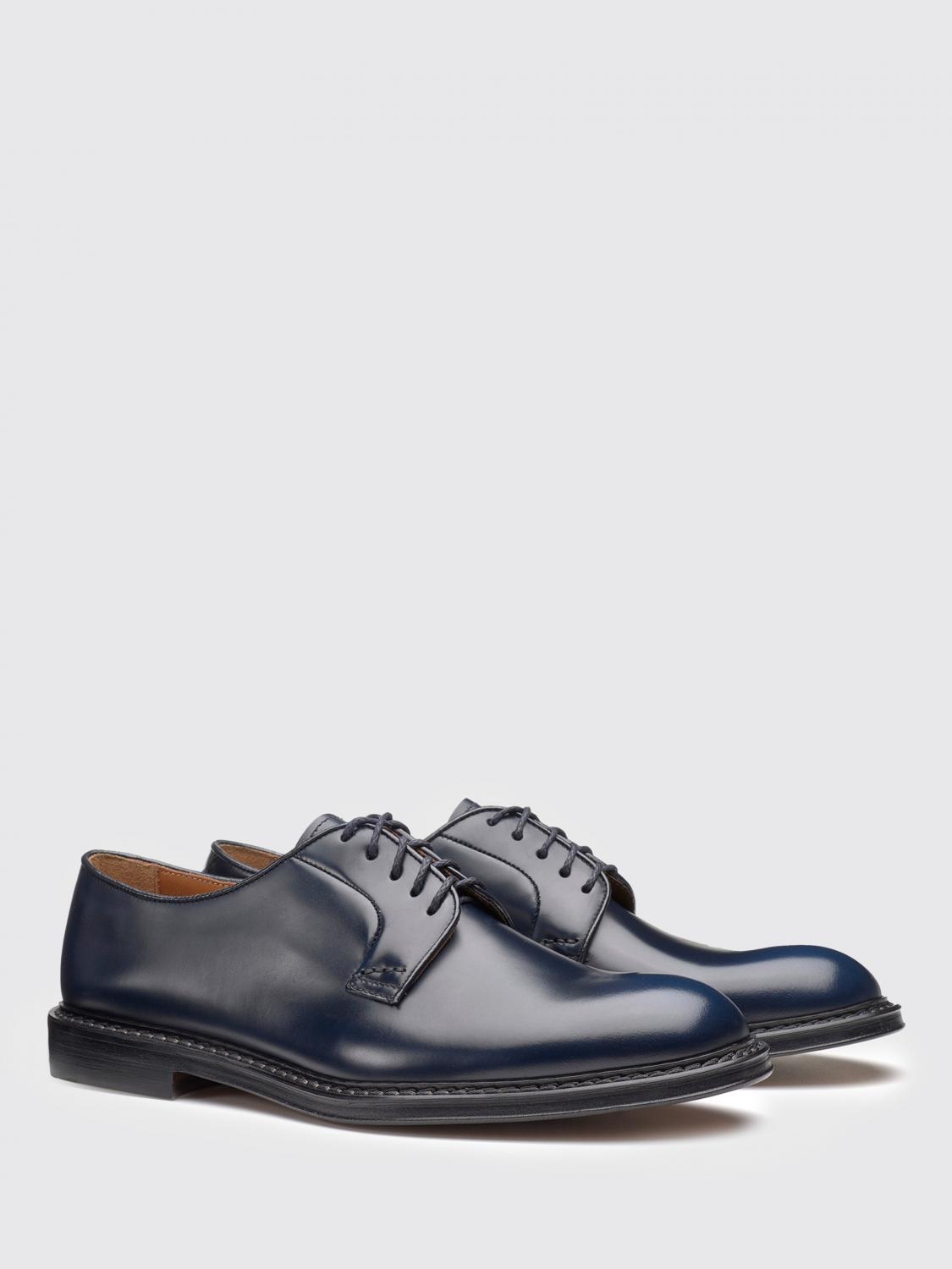 DOUCAL'S CHAUSSURES DE VILLE: Derbies Doucal's en cuir brossé, Bleu - Img 2