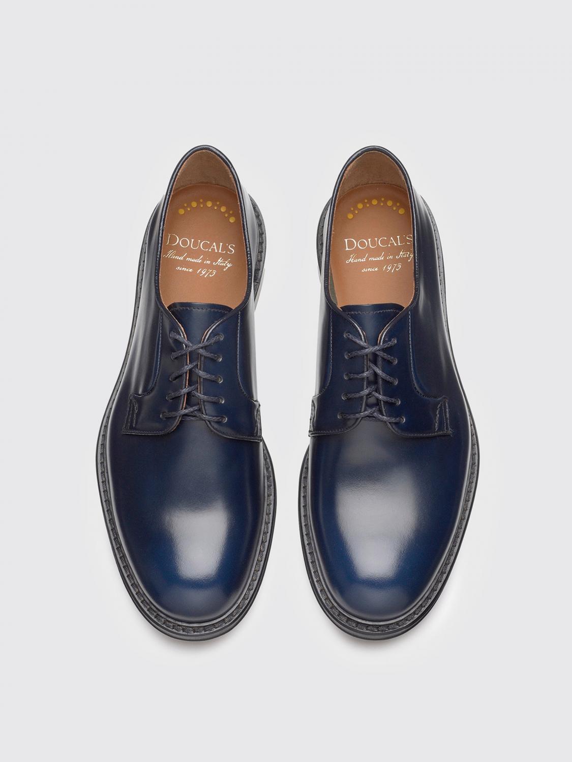 DOUCAL'S CHAUSSURES DE VILLE: Derbies Doucal's en cuir brossé, Bleu - Img 3