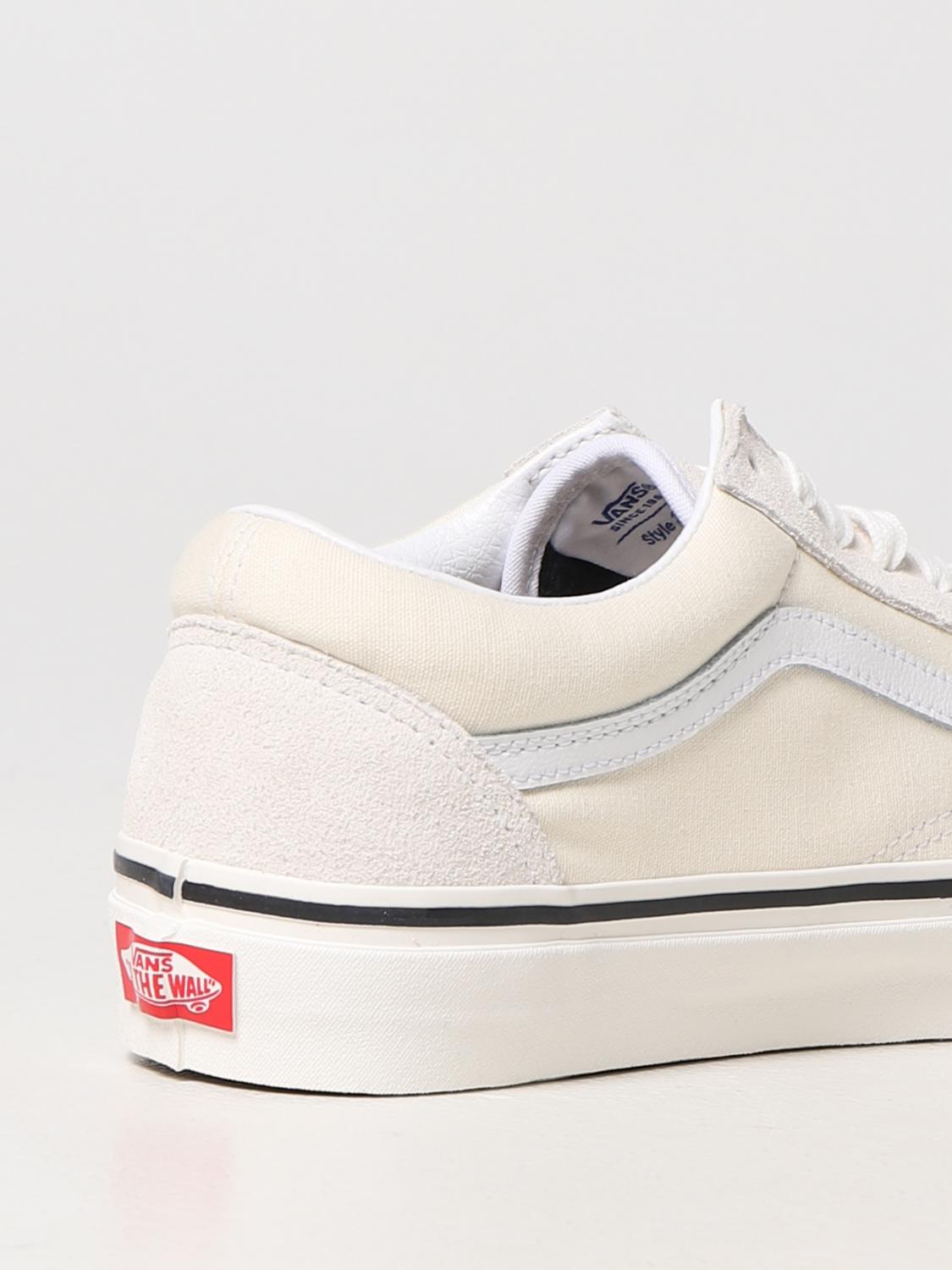 VANS SNEAKERS: Sneakers Old Skool 36 Vans in canvas e suede, Bianco - Img 3