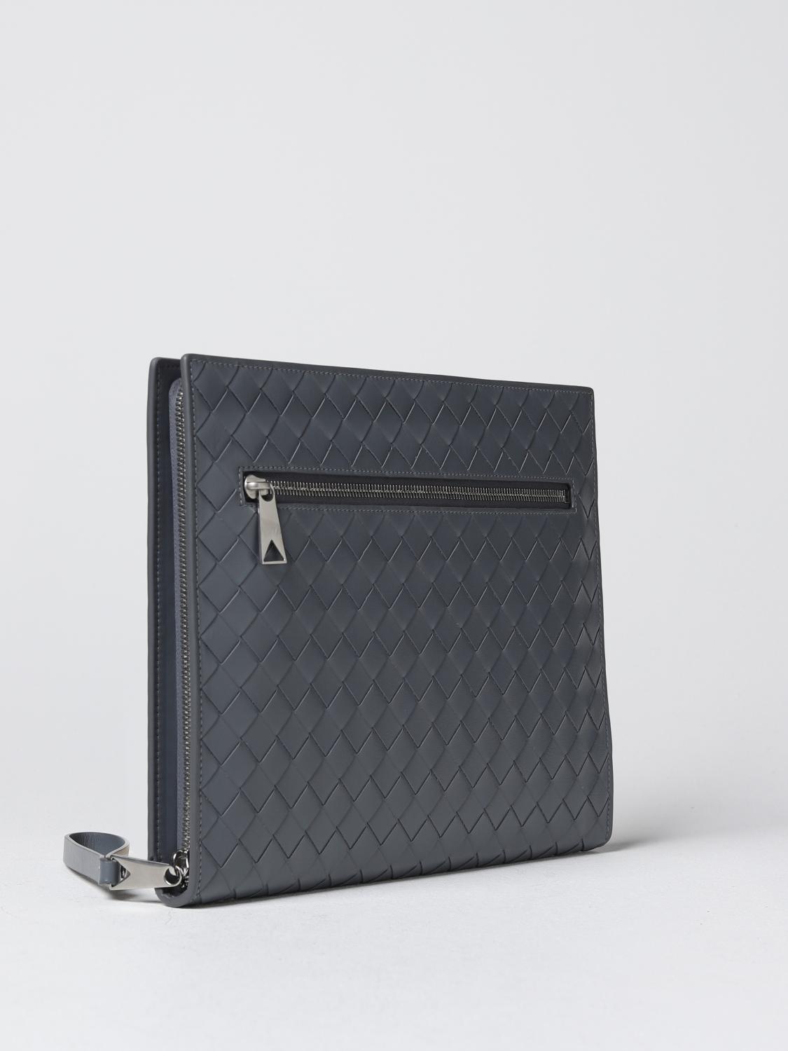BOTTEGA VENETA ケース グレー 編み込み BOTTEGA VENETA: document holder in woven leather - Grey | Bottega