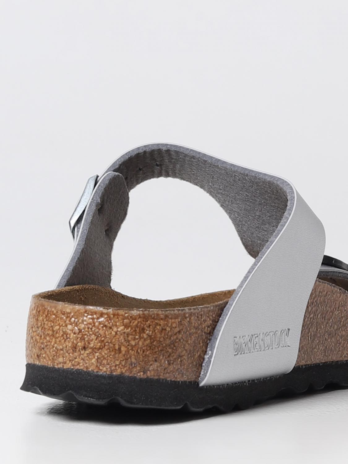 BIRKENSTOCK SANDALI BASSO: Sandalo Gizeh Birkenstock in pelle Birko-Flor® laminata, Argento - Img 3