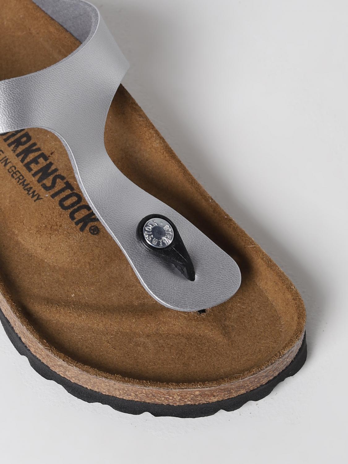BIRKENSTOCK SANDALI BASSO: Sandalo Gizeh Birkenstock in pelle Birko-Flor® laminata, Argento - Img 4
