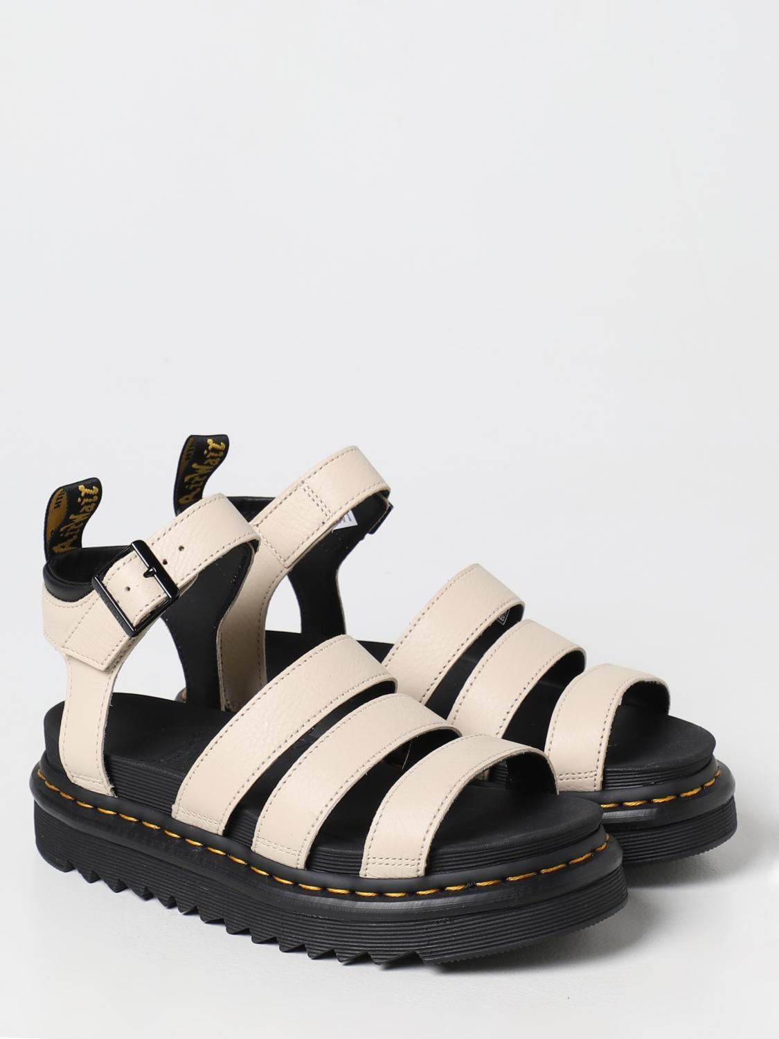 シューズ・サンダルその他 DR. MARTENS Woman Flat sandals Beige 30706292 Dr. Martens Outlet: Heeled sandals woman - Beige | Dr