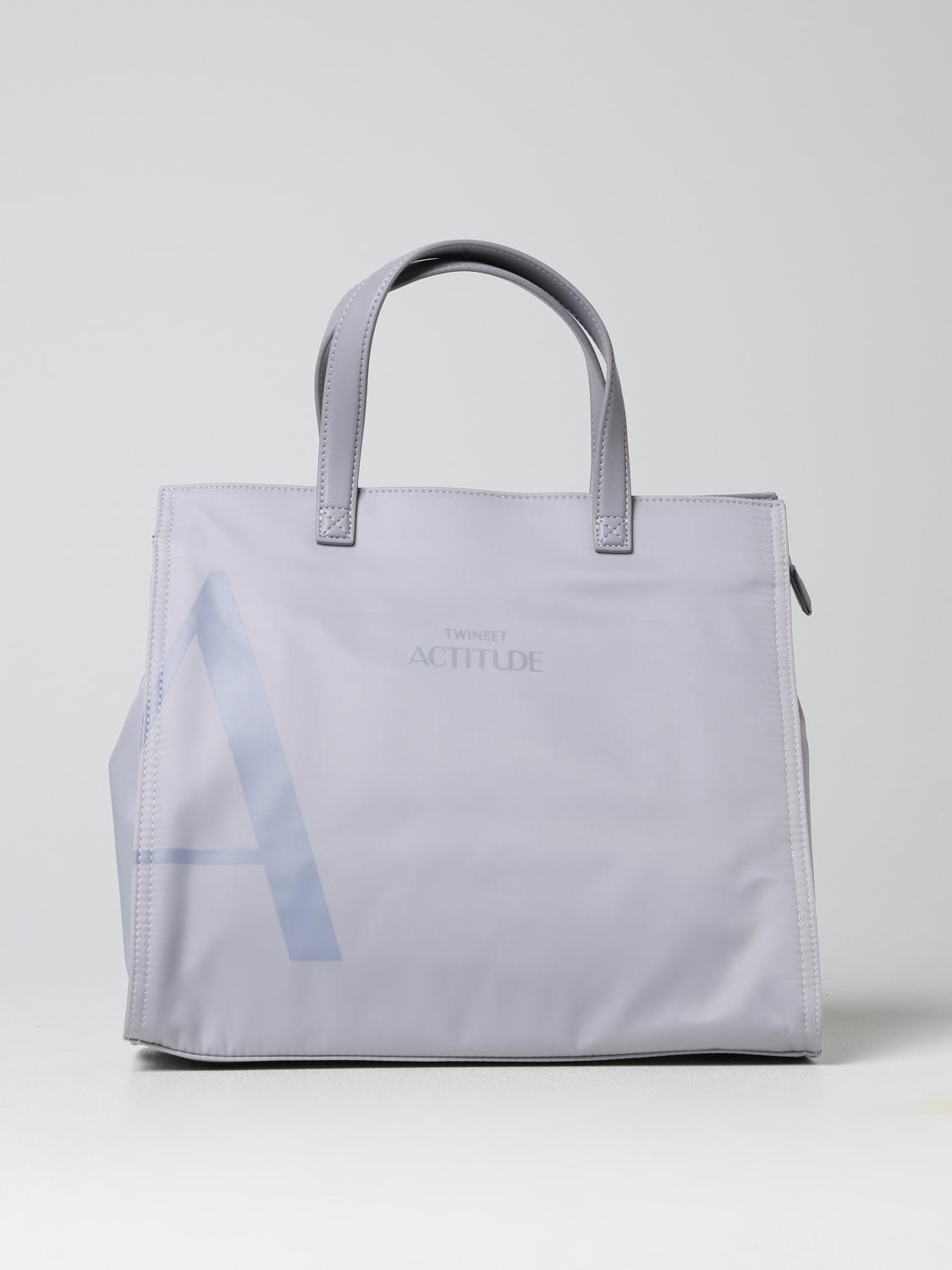 ACTITUDE TWINSET BORSA TOTE: Borsa Actitude Twinset in nylon, Lilla - Img 1