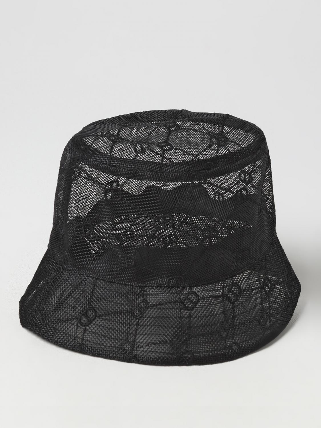 TWINSET HAT: Twinset hat in mesh, Black - Img 2