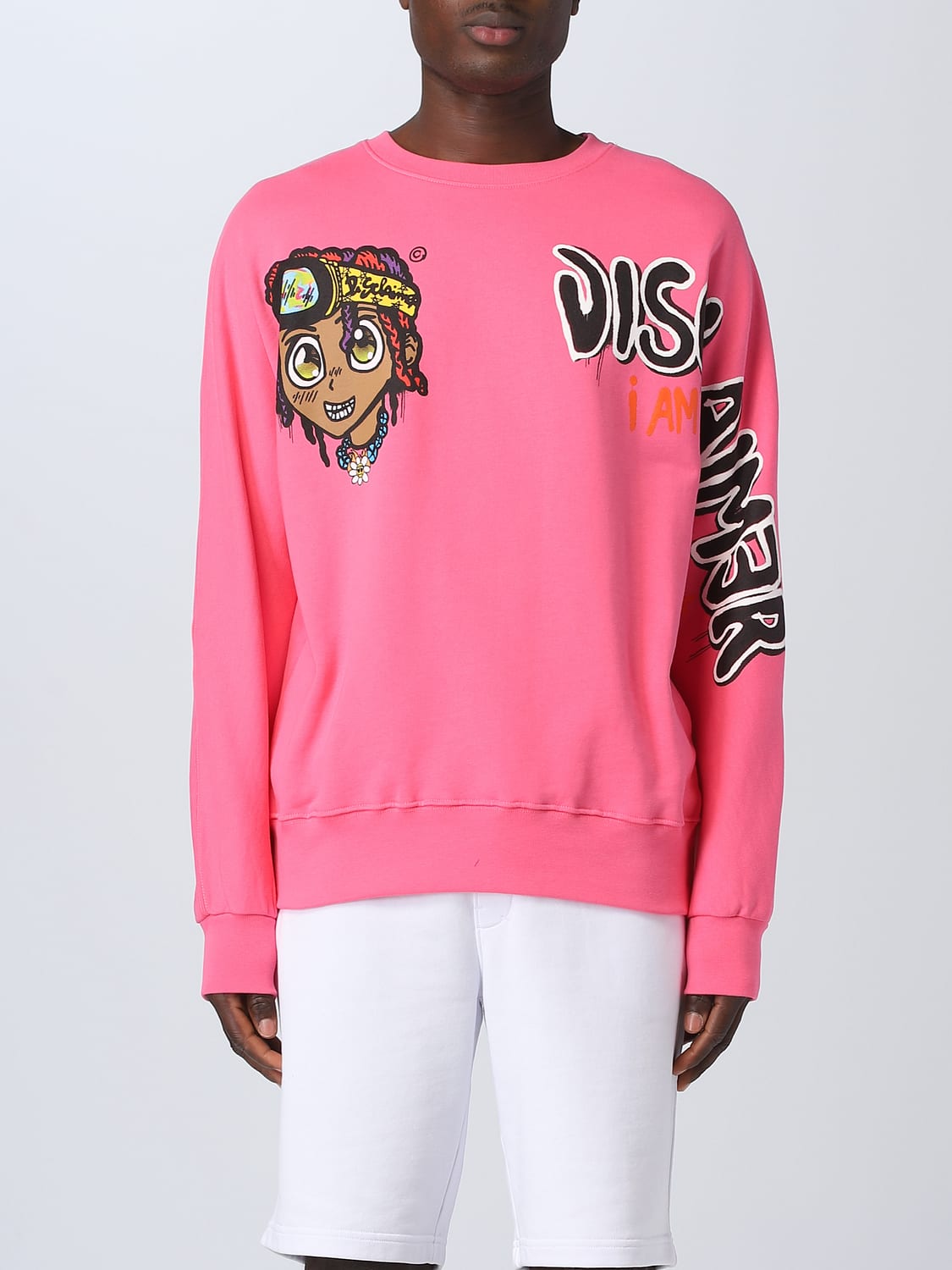 DISCLAIMER SWEATSHIRT: Sweatshirt men Disclaimer, Fuchsia - Img 1