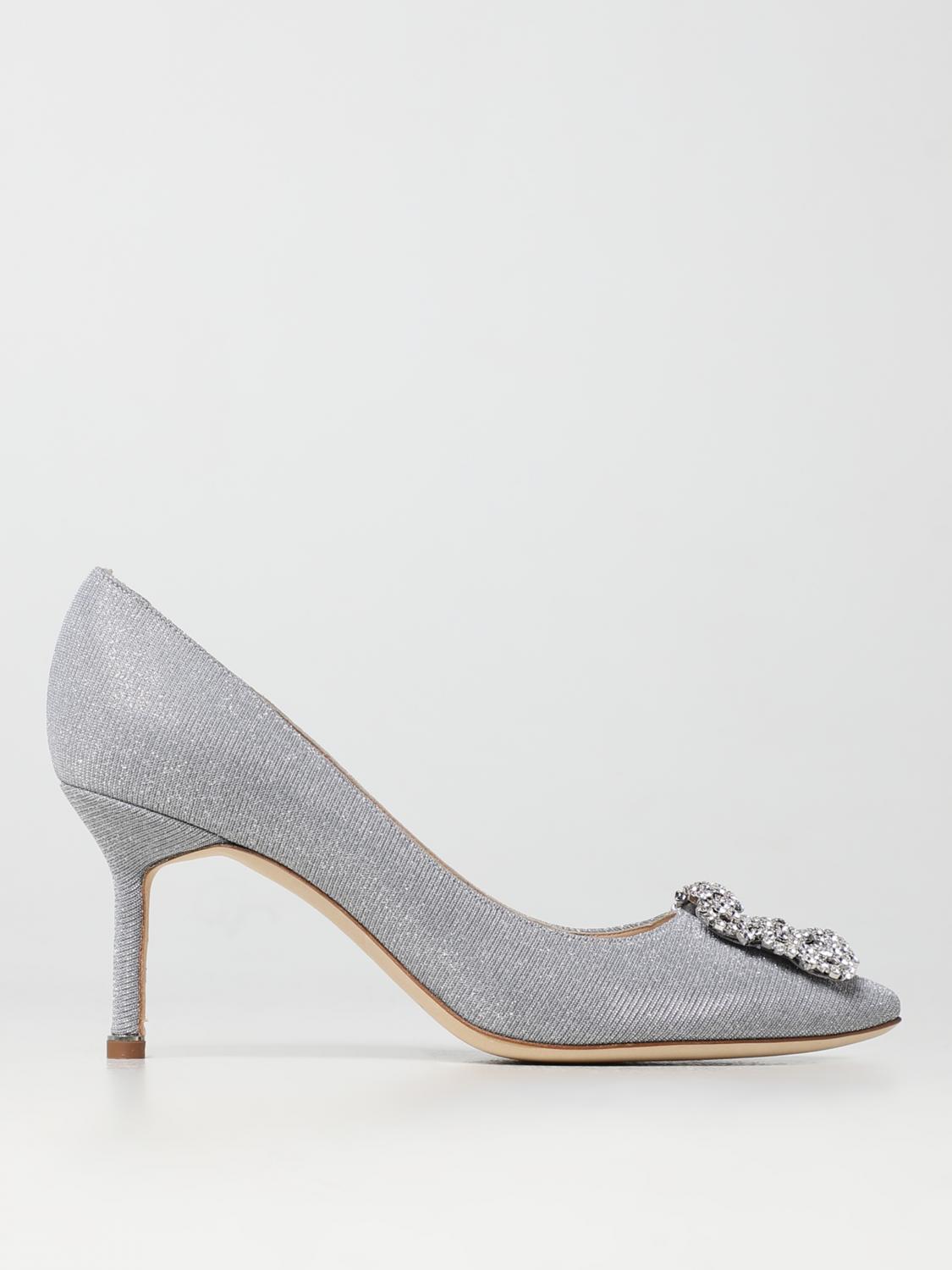 マノロブラニク Manolo Blahnik Manolo Balhik décolleté in glittery fabric - Silver