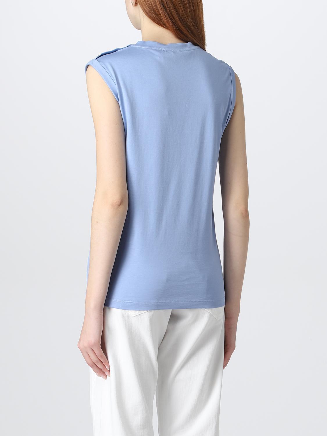 BALMAIN CAMISETA: Top mujer Balmain, Azul Oscuro - Img 3